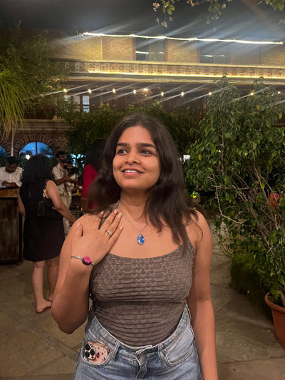 Customer wearing jewelry